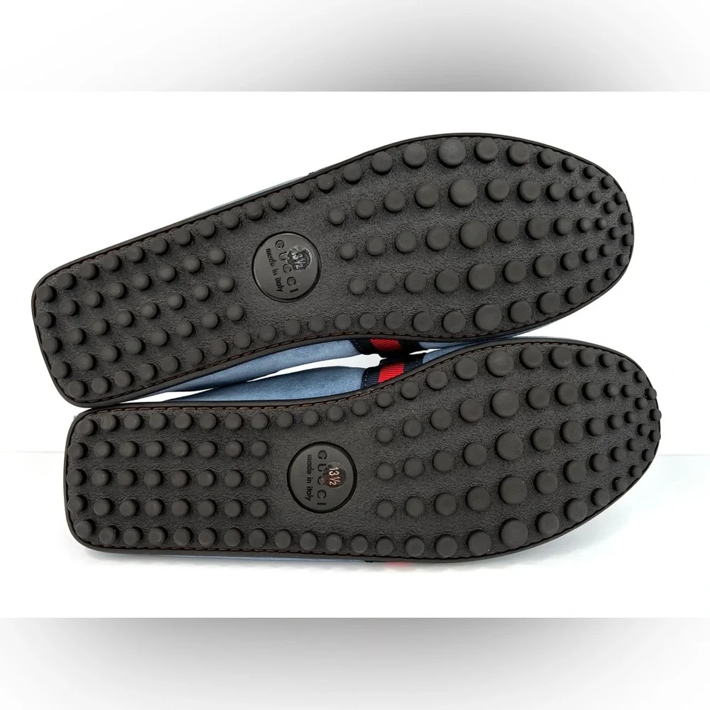 Gucci Moccasin Logo Queens Suede Sylvie Driver Loafers UK 13.5 - US 14 - EU 47.5 - Picture 7 of 12